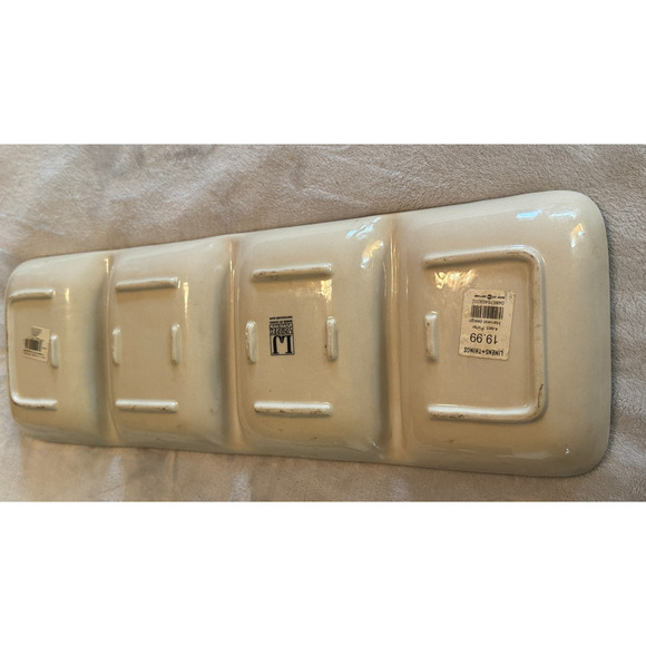 Lindsey Jordan Harvest Autumn 4 section tray appetizer platter ceramic snack - Picture 2 of 4